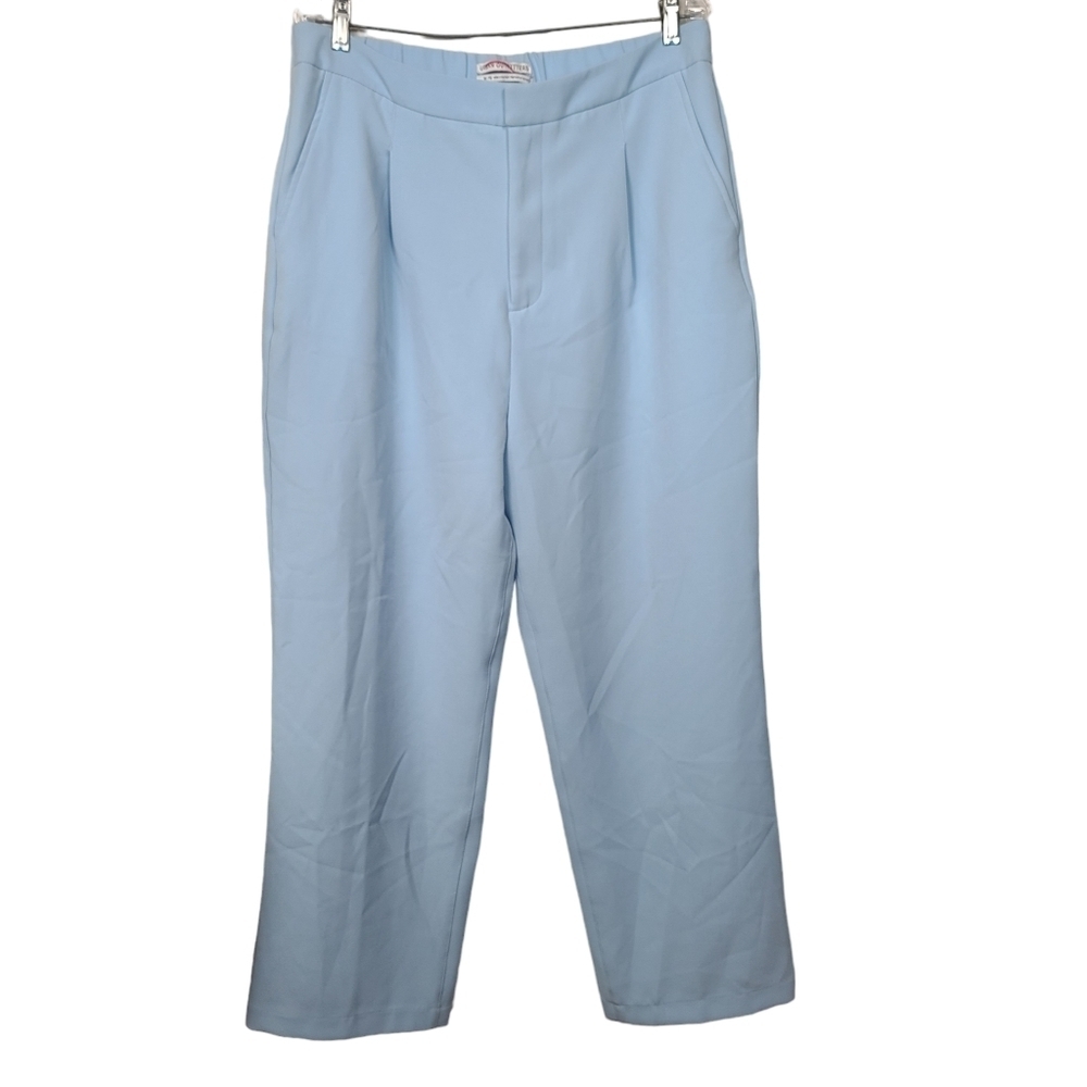 NWT Urban Outfitters Eva Wide Leg High Waist Sky Light Blue Trouser Pants XL